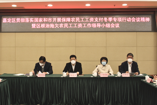 嘉定区召开贯彻落实国家和市开展保障农民工工资支付冬季专项行动