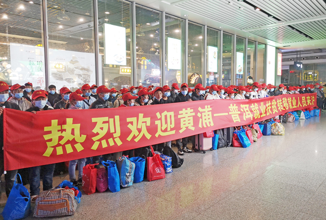 “点对点”迎来236名普洱市务工人员，黄浦对口劳务协作再启航