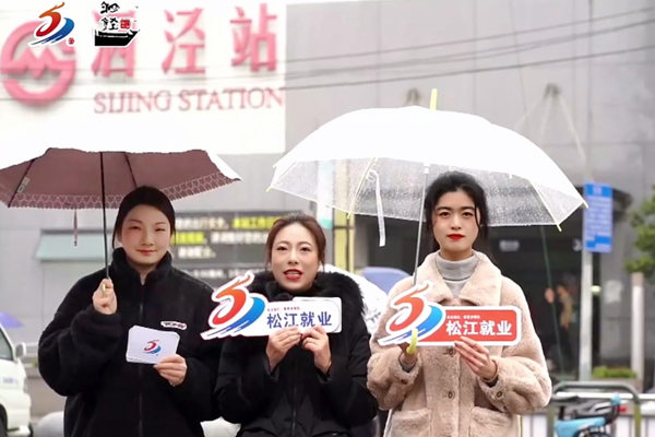 松江：地铁站旁招聘会 就近就地“送”岗位
         