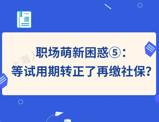 职场萌新困惑⑤：等试用期转正了再缴社保？